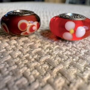 Pandora Red Glass Beads